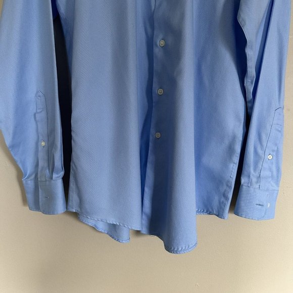 Pronto Uomo 100% cotton blue shirt size 17 36/37 Tall long sleeve - Picture 5 of 7